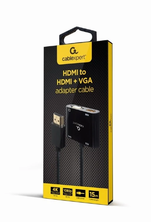 Переходник cablexpert a-hdmim-hdmifvgaf-01, hdmi (m) - hdmi (f) + vga, 0.15 м, чёрный 4