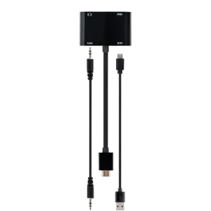 Переходник cablexpert a-hdmim-hdmifvgaf-01, hdmi (m) - hdmi (f) + vga, 0.15 м, чёрный Thumbnail 7