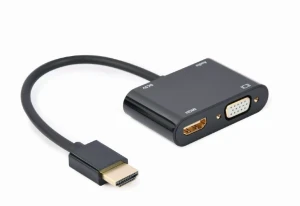 Переходник cablexpert a-hdmim-hdmifvgaf-01, hdmi (m) - hdmi (f) + vga, 0.15 м, чёрный Thumbnail 6