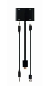 Переходник cablexpert a-hdmim-hdmifvgaf-01, hdmi (m) - hdmi (f) + vga, 0.15 м, чёрный Thumbnail 2