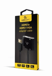 Переходник cablexpert a-hdmim-hdmifvgaf-01, hdmi (m) - hdmi (f) + vga, 0.15 м, чёрный Thumbnail 4