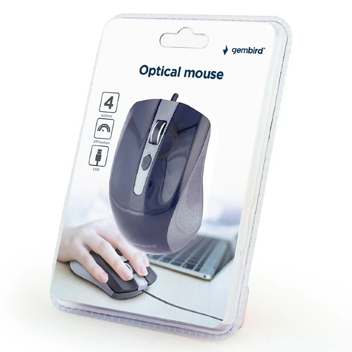 Mouse gembird mus-4b-01, negru/gri 3