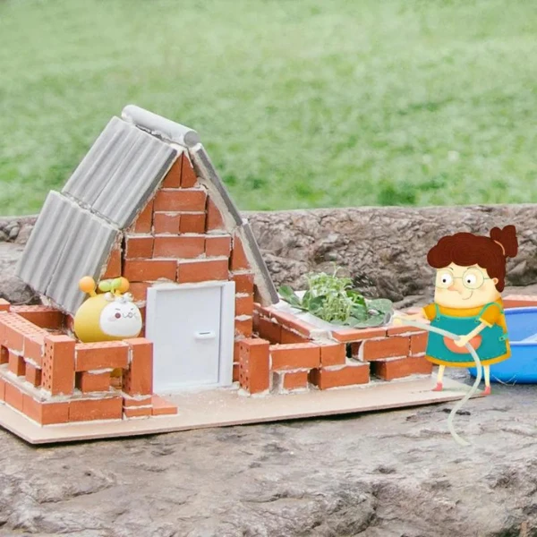 Set de construcție cu cărămizi "cabană", 143 buc 2