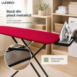 Masa de calcat lunaro neo-bk, plasă metalică, 110 х 30 сm, negru Thumbnail 4