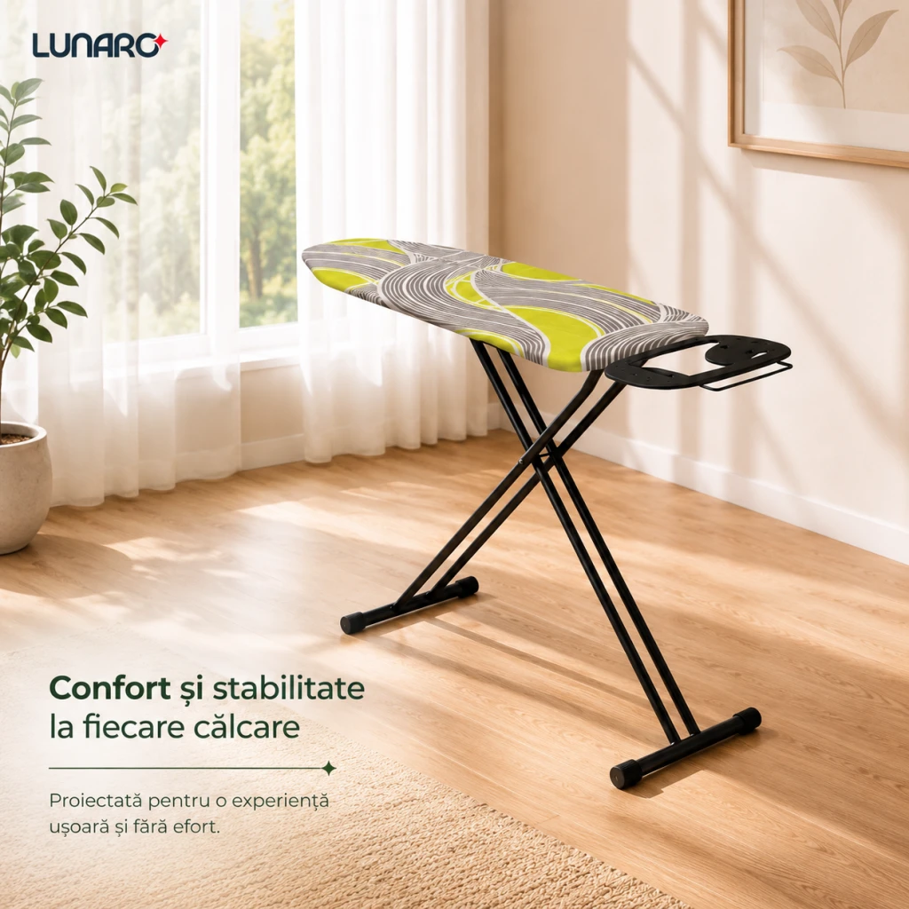 Masa de calcat lunaro vera-bk, plasa metalica, 120 x 38 cm, negru 23