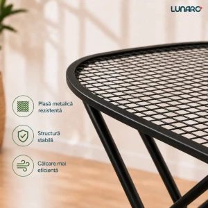 Masa de calcat lunaro vera-bk, plasa metalica, 120 x 38 cm, negru Thumbnail 3