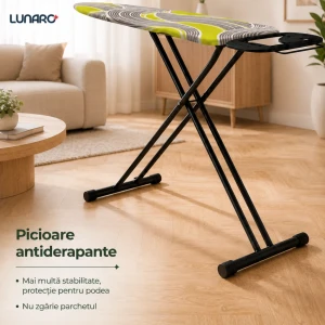 Masa de calcat lunaro vera-bk, plasa metalica, 120 x 38 cm, negru Thumbnail 2