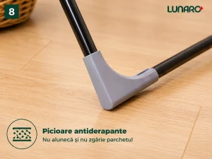 Uscator de rufe lunaro wing plus-bk , 128 х 54,5 х 5сm, 18 m, max. 15kg, suport special pentru sosete, negru Thumbnail 2