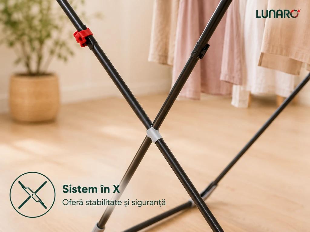 Uscator de rufe lunaro wing plus-bk , 128 х 54,5 х 5сm, 18 m, max. 15kg, suport special pentru sosete, negru 17