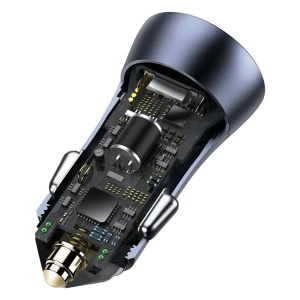 Автомобильное зарядное устройство baseus usb/type-c dual quick charger 40w (с кабелем baseus type-c to lightning 1м), серое Thumbnail 3