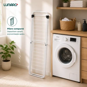 Uscator de rufe lunaro nova-wh 102.5 x 55 x 5 cm, 18 m, max. 15 kg, alb Thumbnail 3