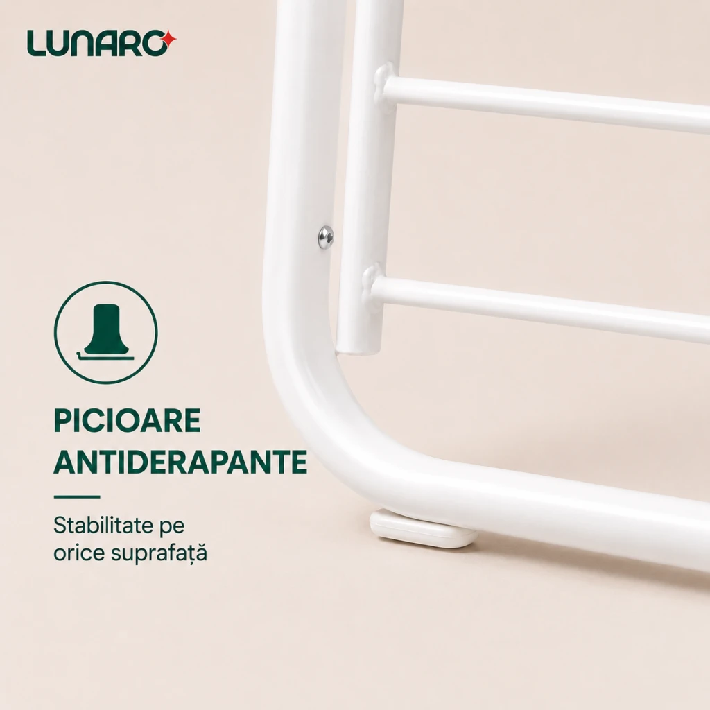 Uscator de rufe lunaro nova-wh 102.5 x 55 x 5 cm, 18 m, max. 15 kg, alb 9