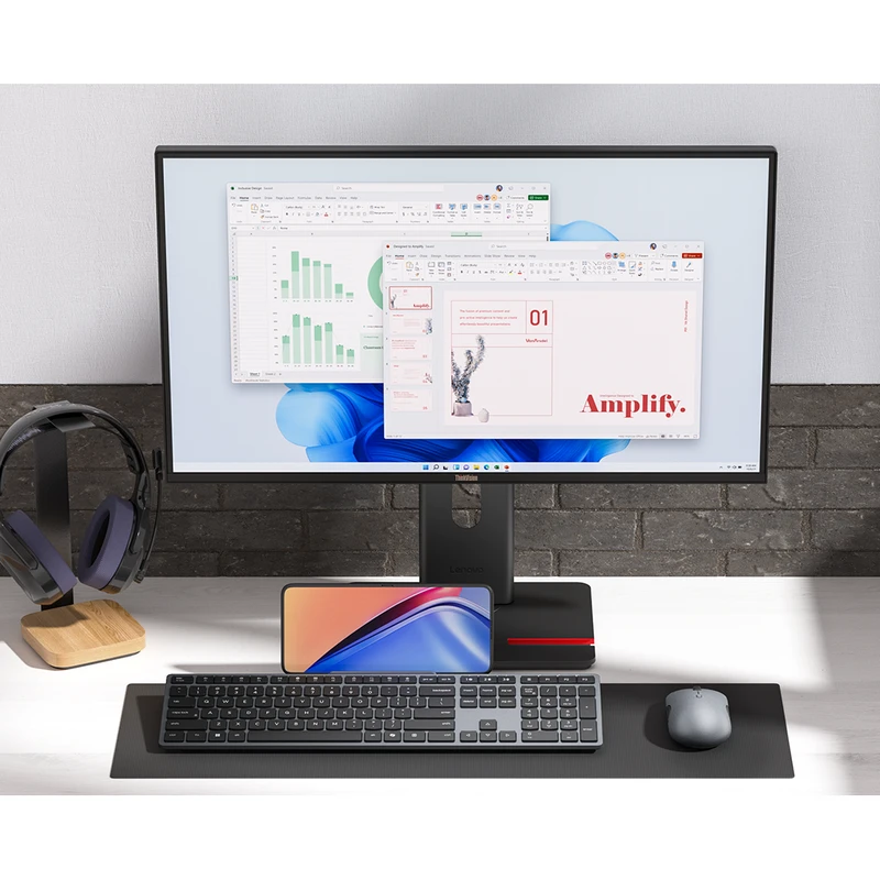 Set tastatură + mouse lenovo 700, fără fir, luna grey 2