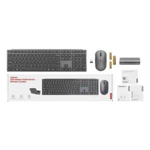 Set tastatură + mouse lenovo 700, fără fir, luna grey Thumbnail 3