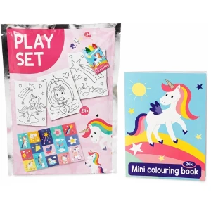 Set creativ "unicorni" cu carte de colorat, stickere și creioane cerate Thumbnail 3