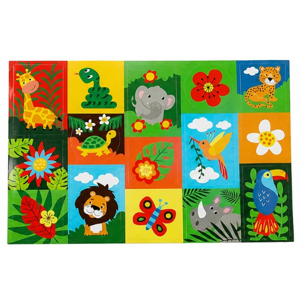 Set creativ "animale sălbatice" cu carte de colorat, stickere și creioane 2