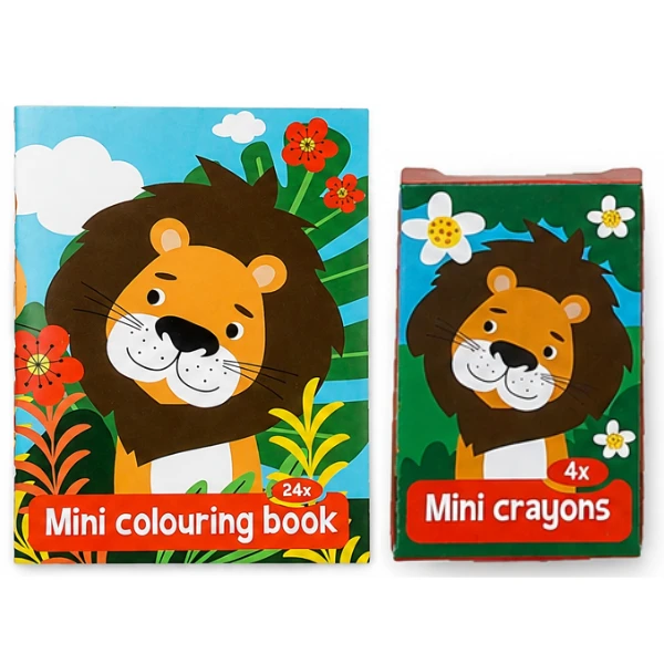 Set creativ "animale sălbatice" cu carte de colorat, stickere și creioane 3