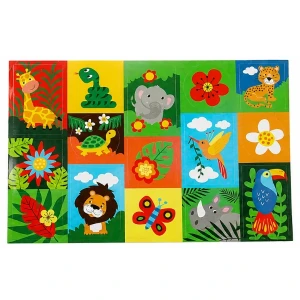 Set creativ "animale sălbatice" cu carte de colorat, stickere și creioane Thumbnail 2
