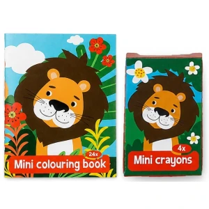 Set creativ "animale sălbatice" cu carte de colorat, stickere și creioane Thumbnail 3