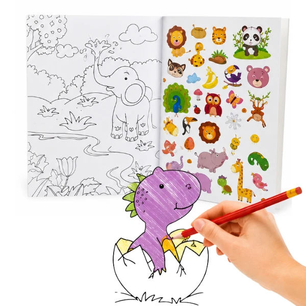 Carte de colorat cu stickere, 3 modele 2