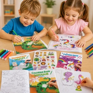 Carte de colorat cu stickere, 3 modele Thumbnail 4
