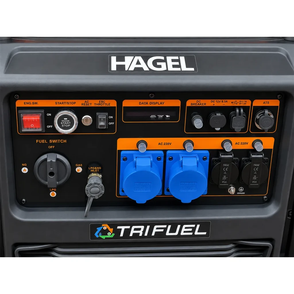 Генератор trifuel бензин/газ/сжиженный газ 10 квт 220 в hagel 2