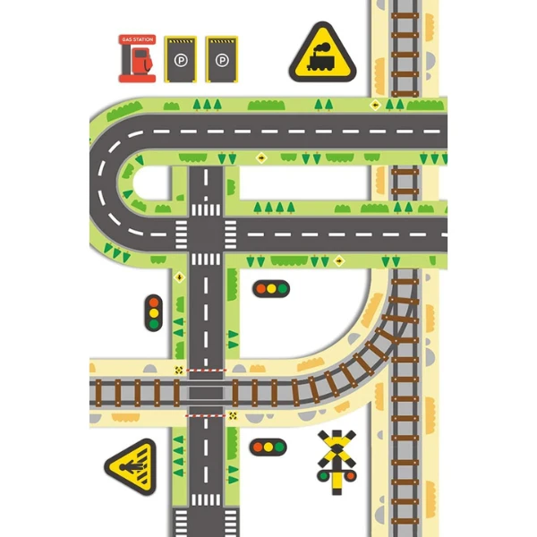 Set de joc "bandă rutieră adezivă și trafic rutier" 2