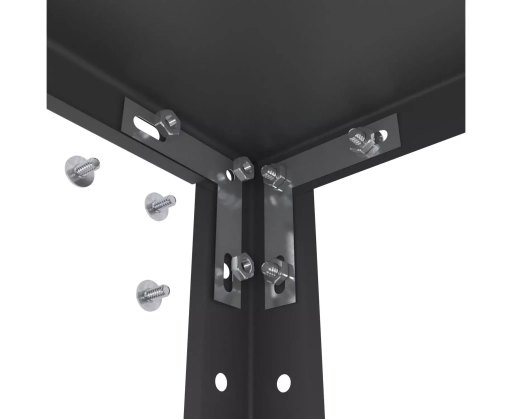 Raft metalic de depozitare cu suruburi nex rek 1700x750x300 mm, 5 rafturi metal, black 4