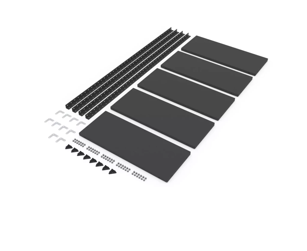 Raft metalic de depozitare cu suruburi nex rek 1700x750x300 mm, 5 rafturi metal, black 6