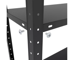 Raft metalic de depozitare cu suruburi nex rek 1700x750x300 mm, 5 rafturi metal, black Thumbnail 5