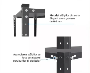 Raft metalic de depozitare cu suruburi nex elegant 1840x950x440 mm, 5 rafturi metal, antracit Thumbnail 8