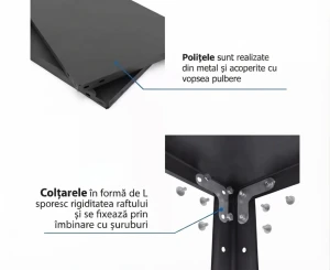 Raft metalic de depozitare cu suruburi nex elegant 1840x950x440 mm, 5 rafturi metal, antracit Thumbnail 7