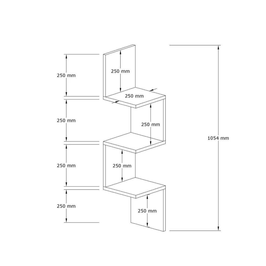 Настенная полка hanah home zikzak white 5
