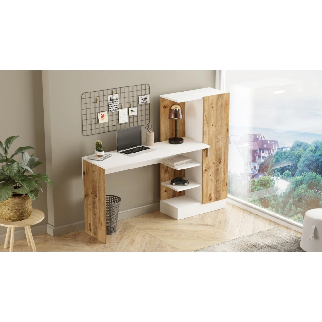 Masa de birou hanah home ct2-aw atlantic pine white 3