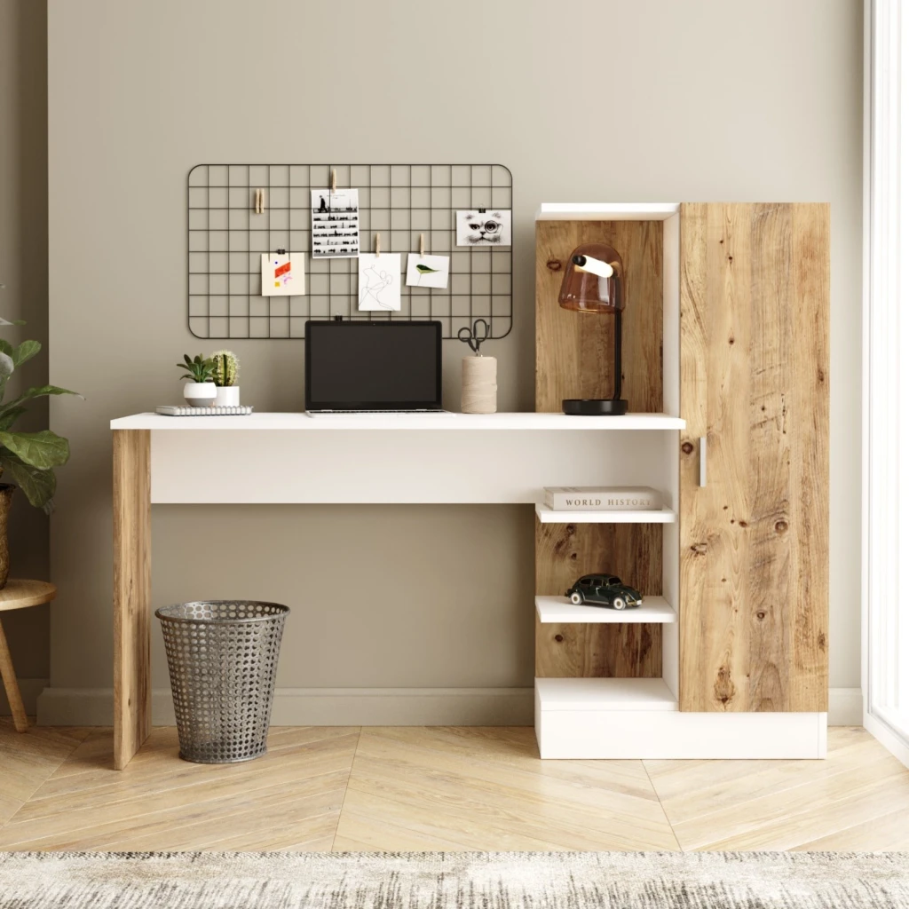Masa de birou hanah home ct2-aw atlantic pine white 2