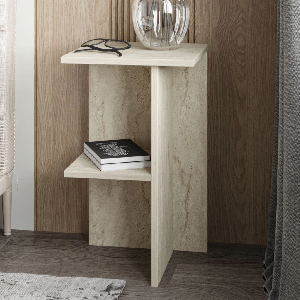 Noptieră hanah home leray travertine 3