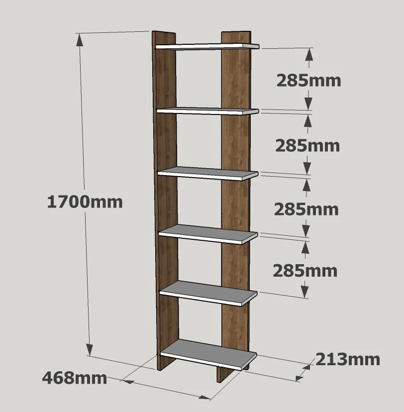 Стеллаж hanah home order white walnut 3