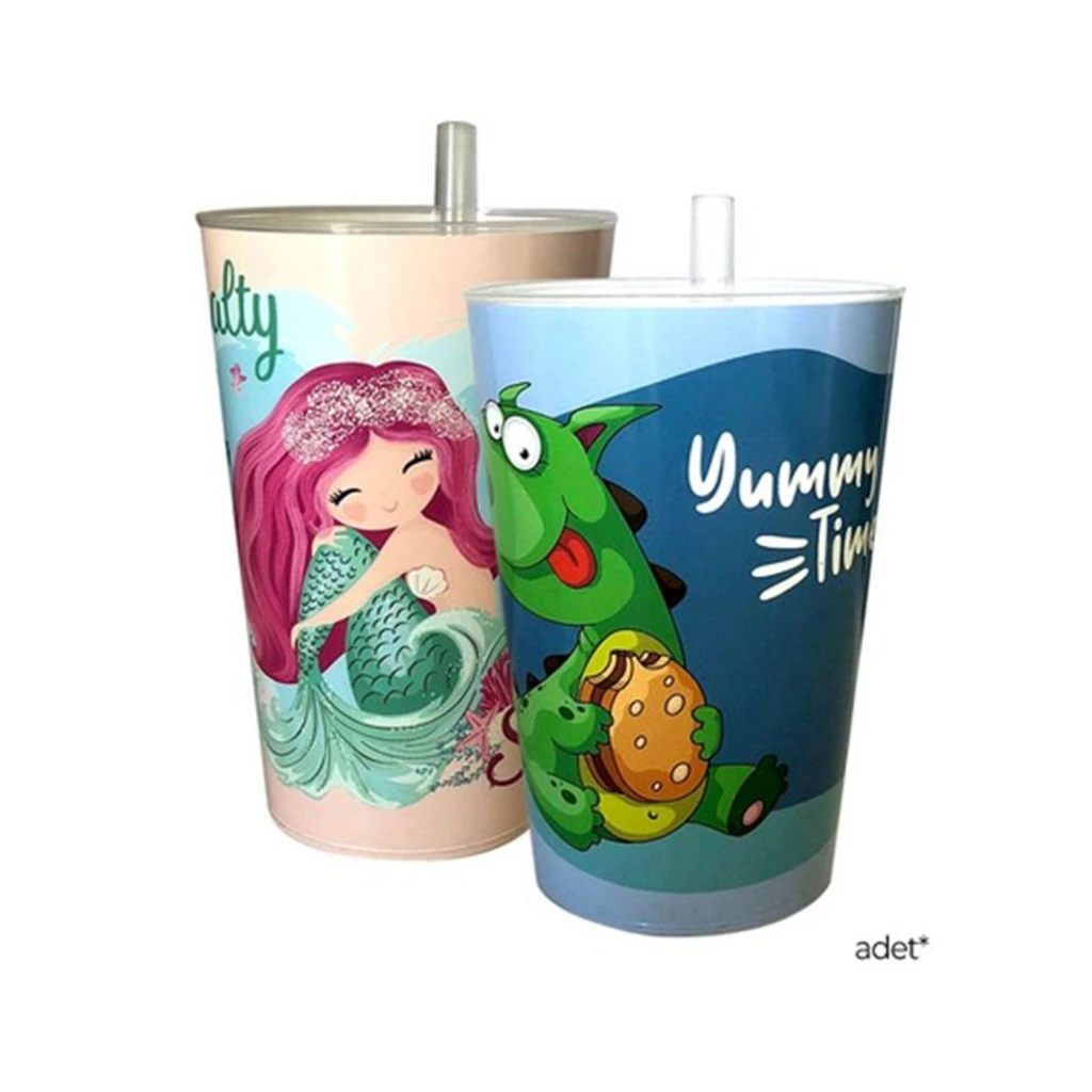 Pahar de plastic gondol plastik, cu pai, 400 ml 2