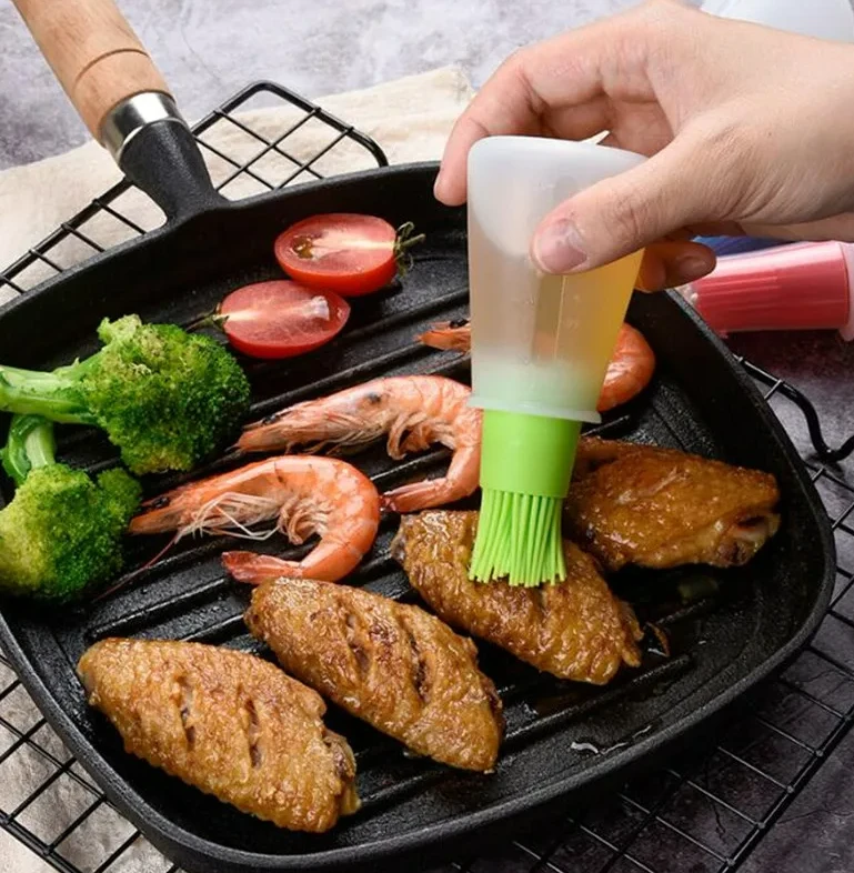 Perie din silicon pentru ulei, cu recipient, 60 ml 4