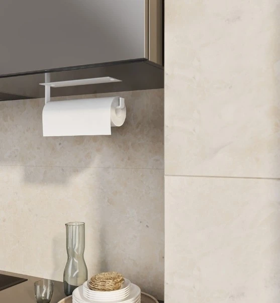 Suport pe perete home, pentru prosoape de hirtie, din metal, 21,5x6x7 cm 2