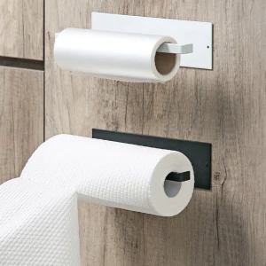 Suport pe perete home, pentru prosoape de hirtie, din metal, 21,5x6x7 cm