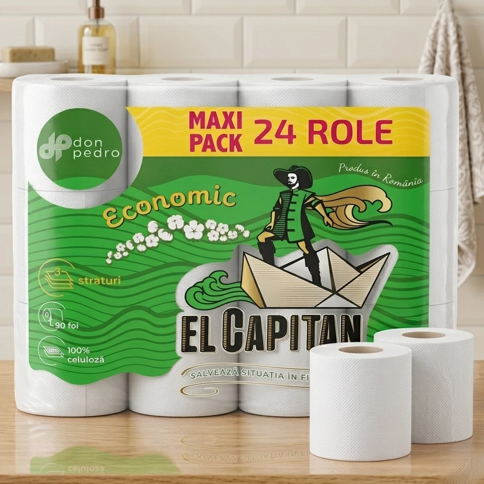 Бумага туалетная el capitan, белая, 3 слоя, 24 рулона 2