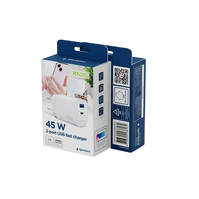 Încărcător gembird ta-uc-1a1c-pd45-01-w, 45w, alb 10