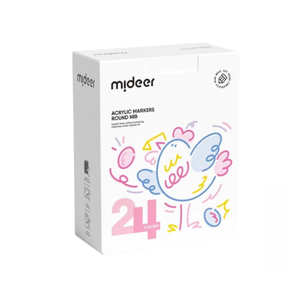Set de markere acrilice cu vârf rotund, 24 culori 3