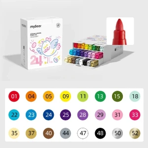 Set de markere acrilice cu vârf rotund, 24 culori Thumbnail 2