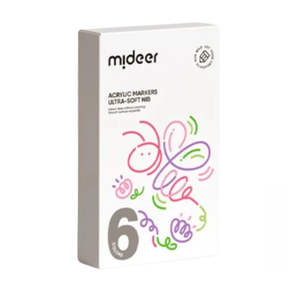 Set de markere acrilice cu peniță ultra moale, 6 culori 3