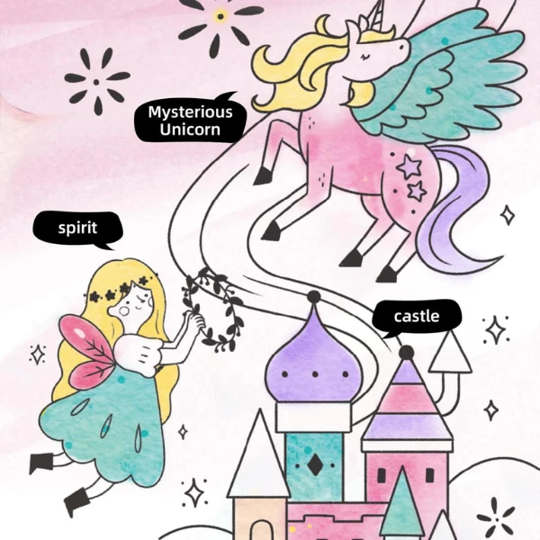 Set pictură de buzunar cu acuarelă "legendele unicornilor" 5