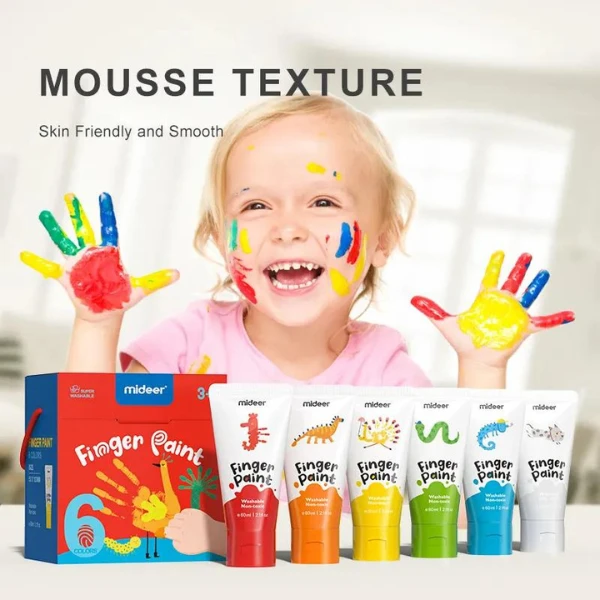 Set de vopsea pentru pictura cu degetele, 6 culori 5