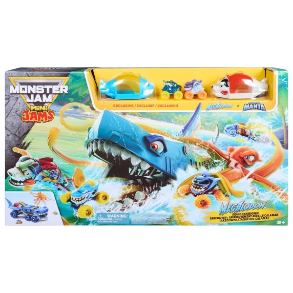 Set de joacă monster jam "megalodon vs. calmarul gigant" 3