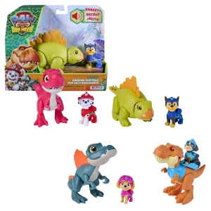 Set de joacă "filmul dino: dinozaur cu sunete și figurină cățeluș", seria patrula cățelușilor, 4 modele